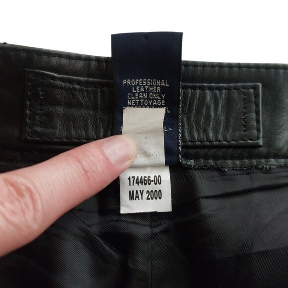 (SOLD) Vintage Y2K Gap Black Leather Boot Cut Pants Size 30 - Picture 8 of 9